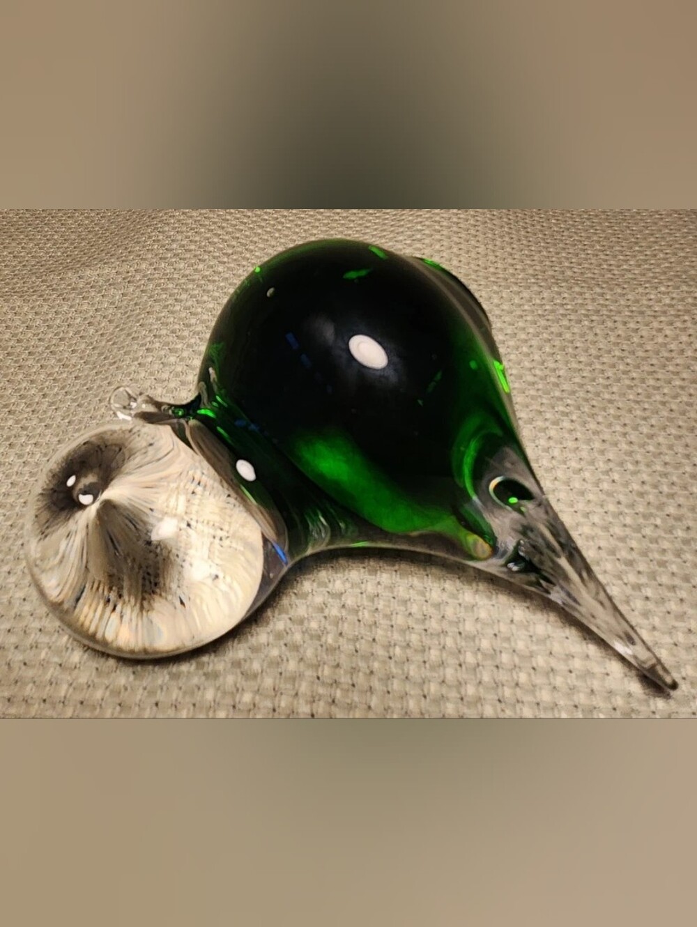 Vintage Eneryda Sweden 4" Green Art Glass Bird Figurine MCM Paperweight Cased - Picture 11 of 11